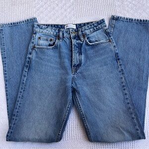 Zara jeans blue denim women’s 0 xxs cotton classic button fly high waisted